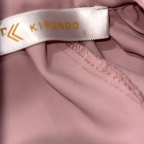 Kirundo Womens Halter Neck Ruffle Hem Dress S Pink Sleeveless - Picture 5 of 9